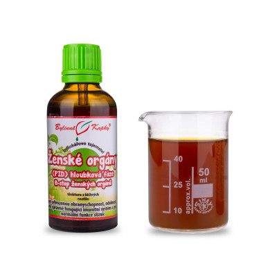 Ženské orgány (PID) - hloubková fáze - B-stop ženských orgánů - Bylinné kapky (tinktura) Bylinkářovo tajemství 50 ml